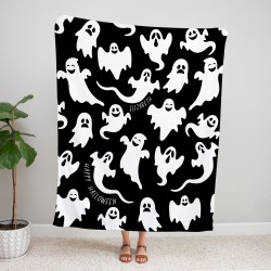 Custom Name Ghost Blanket, Personalized Couch Throw, Spooky Halloween Decor, Halloween Gift, Gothic Handmade House Decor