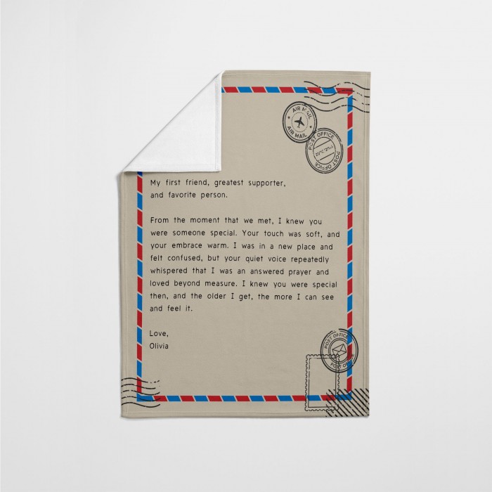 Personalized Letter Blanket, Handwritten Style Couch Throw, Gift For Grandma/Grandpa, Christmas Present, Custom Message Gifts, Mothers Day