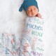 Custom Newborn Name Swaddle, Baby Girl Baby Boy Swaddle Gift, Baby Shower Gift, Personalized Hospital Outfit, Coming Home Blanket, Nursery