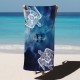 Tie Dye Style Custom Name Beach Towel, Personalized  Mandala Turtle Design Pool Towel, Birthday Gift, Bohemian Style, Bachelorette Party