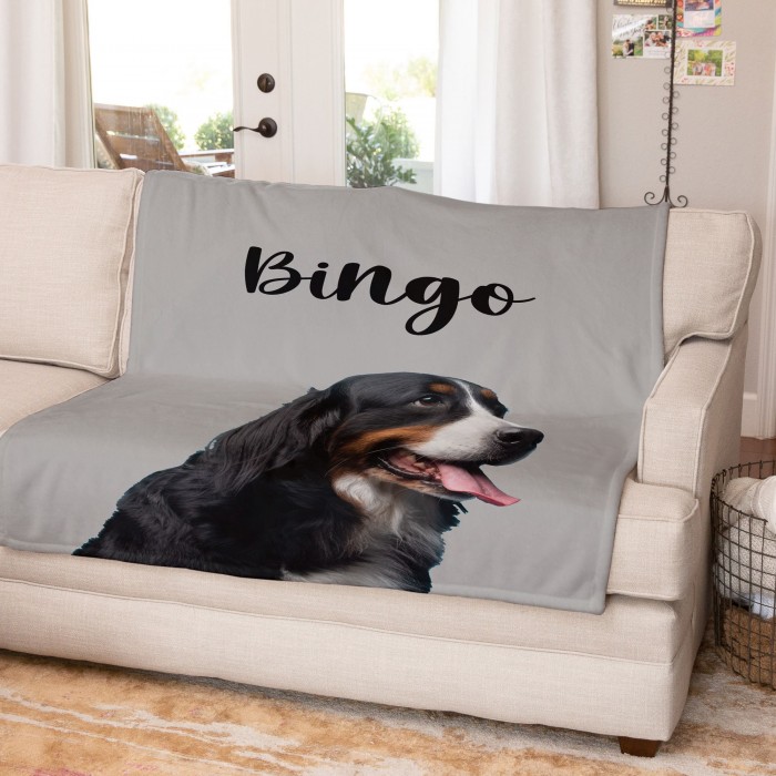 Custom Pet Photo Name Blanket, Dog/Cat Personalized Blanket, Pet Memorial Blanket, Custom Pet Photo Name Blanket, Pet Memorial Gift