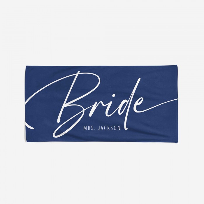 Personalized Mrs. Name Beach Towel, Bride Custom Beach Towel, Personalized Beach Towel, Honeymoon/Bachelorette Trip, Bridal Shower Gift