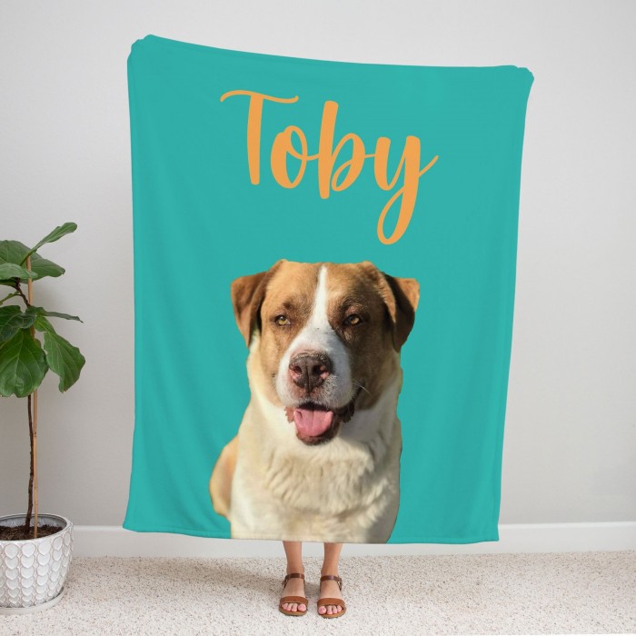 Custom Pet Photo Name Blanket, Dog/Cat Personalized Blanket, Pet Memorial Blanket, Custom Pet Photo Name Blanket, Pet Memorial Gift