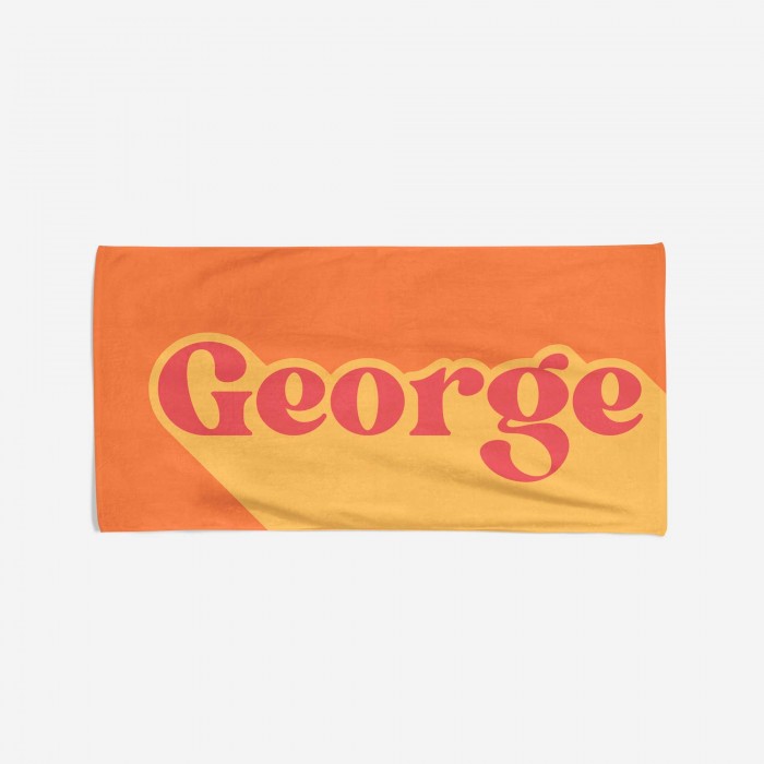 Personalized Text Shadow Effect Towel, Custom Multicolor Beach Towel, Bachelorette Party Pool Towel, Bridal Shower Gift, Vacation Birthday Gift