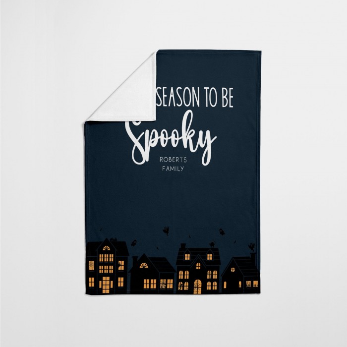 Personalized Family Blanket, Haunted Houses Halloween Blanket, Gothic House Decor, Spooky Couch Throw, Witchy Decor, Custom Presents