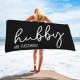 Wifey Hubby Custom Beach Towel, Custom Wedding Proposal Gift, Bride Beach Towel, Personalized Beach Towel, Bachelorette Bride Beach Towel