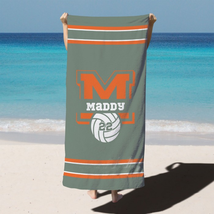 Custom Volleyball Team Towel, Personalized Team Gift, Graduation Gift, Sport Beach Towel, Custom Pool Towel, Birthday Gift, Vacation Gift