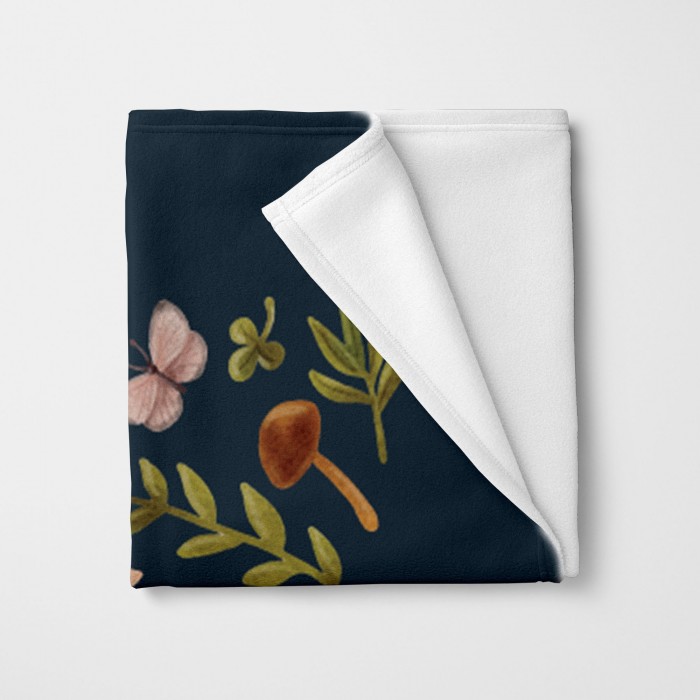 Woodland Animal Blanket With Name, Forest Creatures Nursery Quilt, Personalizable Couch Throw, Scandinavian House Decor, Baby Blanket