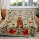 Woodland Animal Blanket With Name, Forest Creatures Nursery Quilt, Personalizable Couch Throw, Scandinavian House Decor, Baby Blanket