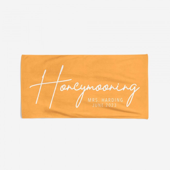 Personalized Wedding Gift For Bride, Honeymooning Beach Towel, Custom Mrs. Name Towel, Honeymoon Gift, Bridal Shower Gift