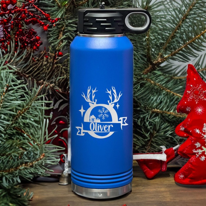 Personalized Design Water Bottle With Name, Water Bottle Gift Custom Design Water Bottle With Name, Personalized Christmas Water Bottle Gift, Christmas Party Gift, Engraved Christmas Water Bottle
