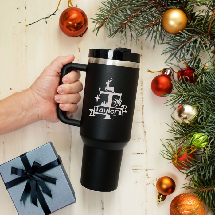 Personalized Design 40 oz Tumbler With Name, Christmas Custom 40 oz Tumbler Gift, Christmas Party Gift, Engraved Christmas Tumbler Gift