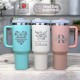 Personalized Logo 40oz Handle Tumbler With Name,  Custom Tumbler Lid Straw, Steel Laser Engraved, Bulk Handle Tumbler Christmas Gift