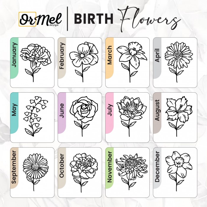 Birth Flower Water Bottle, Stainless Steel Insulated Bottle with Name Birth Flower Water Bottle, Stainless Steel Insulated Bottle with Name