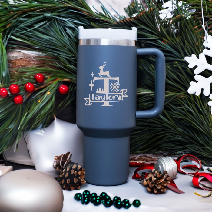 Personalized Design 40 oz Tumbler With Name, Christmas Custom 40 oz Tumbler Gift, Christmas Party Gift, Engraved Christmas Tumbler Gift