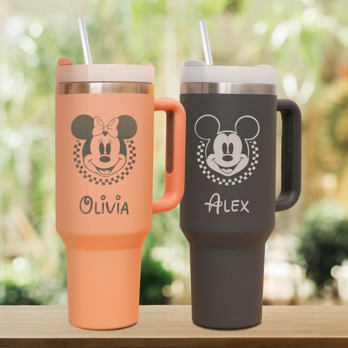 Personalized Disney Tumbler With Handle, First Family Disney Custom Name Gift, Mickey Disney 40oz Tumbler, Christmas Family Mouse Gift