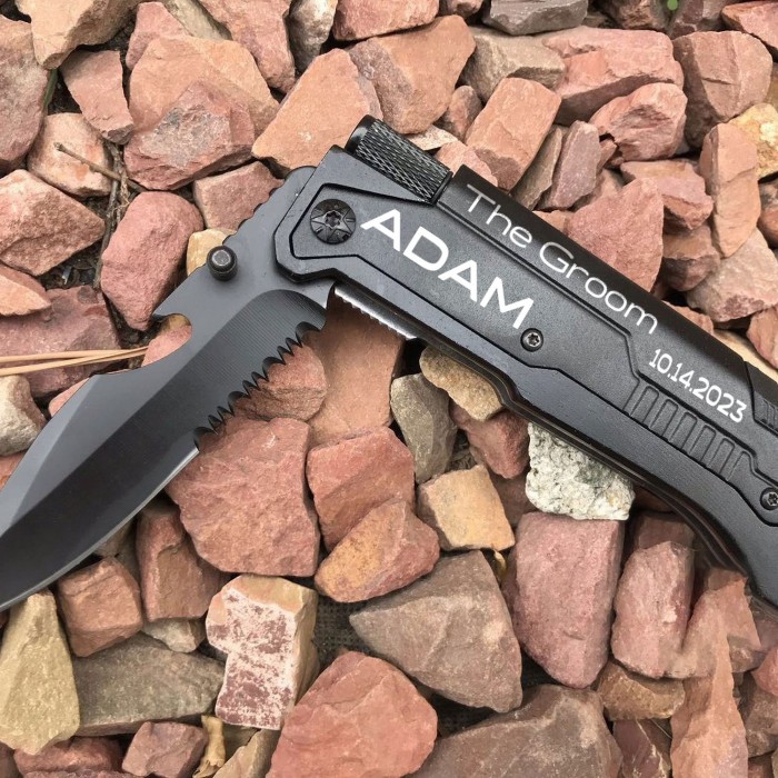 Personalized Engraved  Groomsman Knife, Custom Pocket Knife