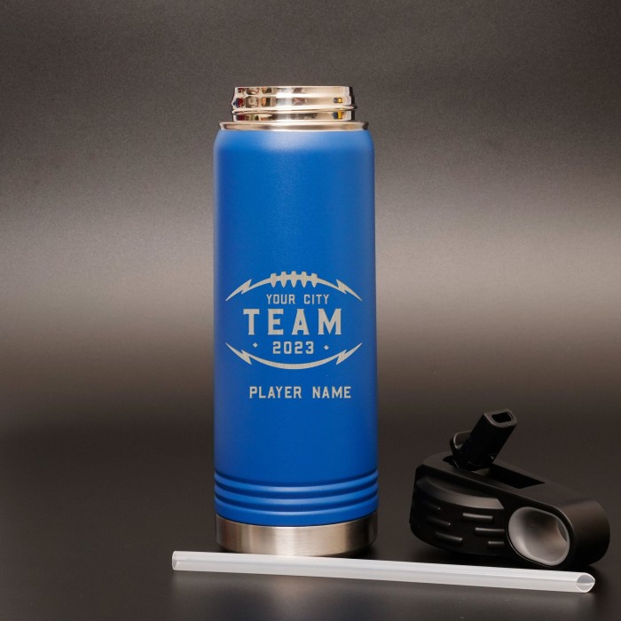 Football Custom Team Player Water Bottle, Sports water bottle