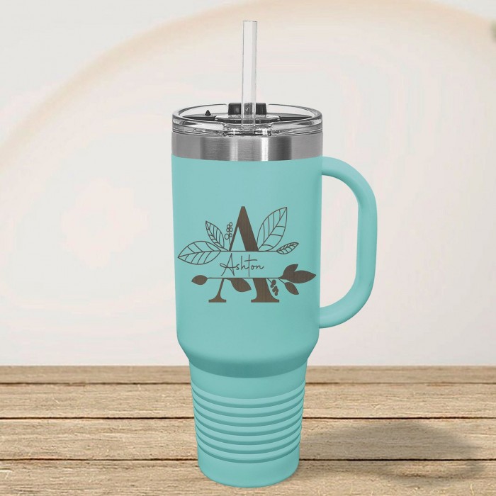 Custom Logo 40oz Tumbler With Handle, 40oz Tumbler with Handle &Straw