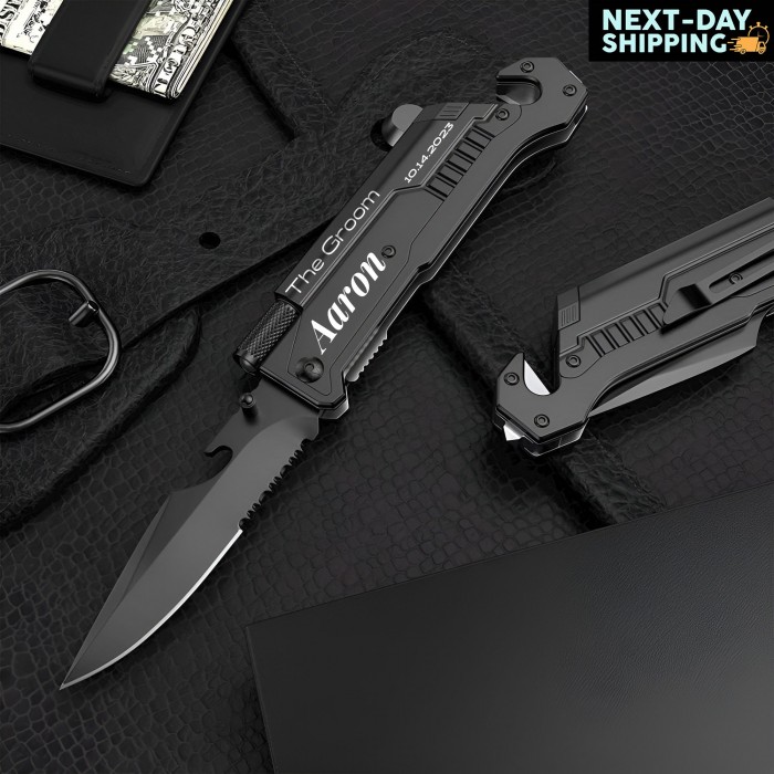 Personalized Engraved  Groomsman Knife, Custom Pocket Knife