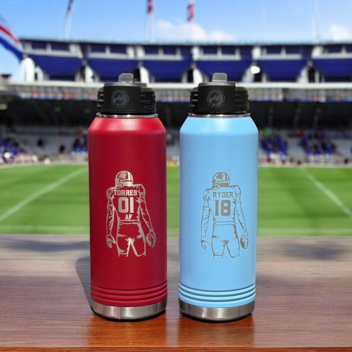 Football Custom Team Player Water Bottle, Sports water bottle