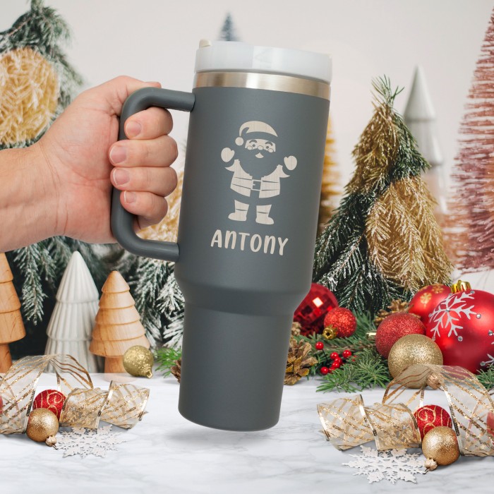 Personalized Design 40 oz Tumbler With Name, Christmas Custom 40 oz Tumbler Gift, Christmas Party Gift, Engraved Christmas Tumbler Gift