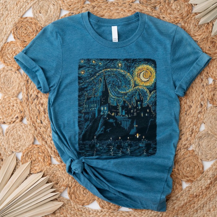 Starry Night Shirt, Magic Wizard Castle Boat, Magic School