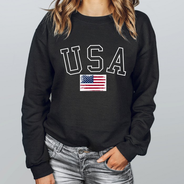Usa Flag Sweatshirt, Usa Hoodie, America Sweatshirt, 4th of July Sweatshirt