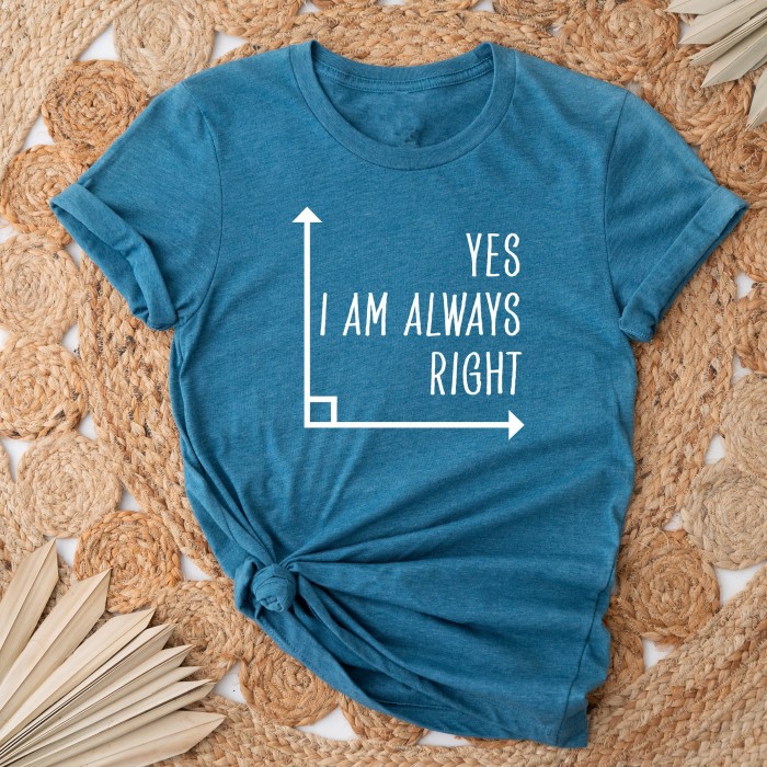 Math Shirt, Math Teacher Shirt, Yes I Am Always Right, Mathematics Shirt