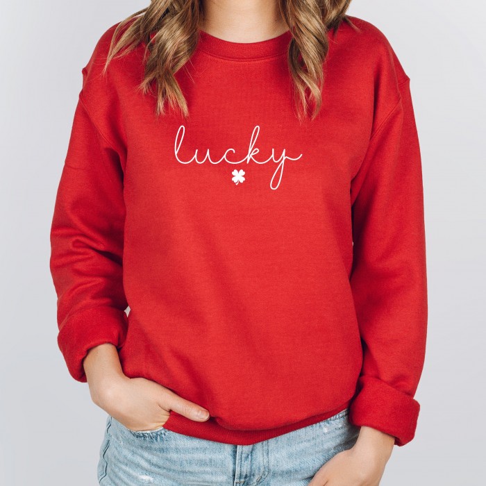 Lucky Sweatshirt, St Patricks Day Sweatshirt, Clover Sweatshirt, Clovers