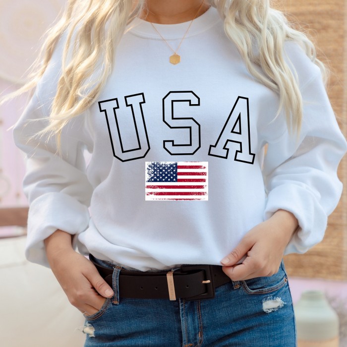 Usa Flag Sweatshirt, Usa Hoodie, America Sweatshirt, 4th of July Sweatshirt