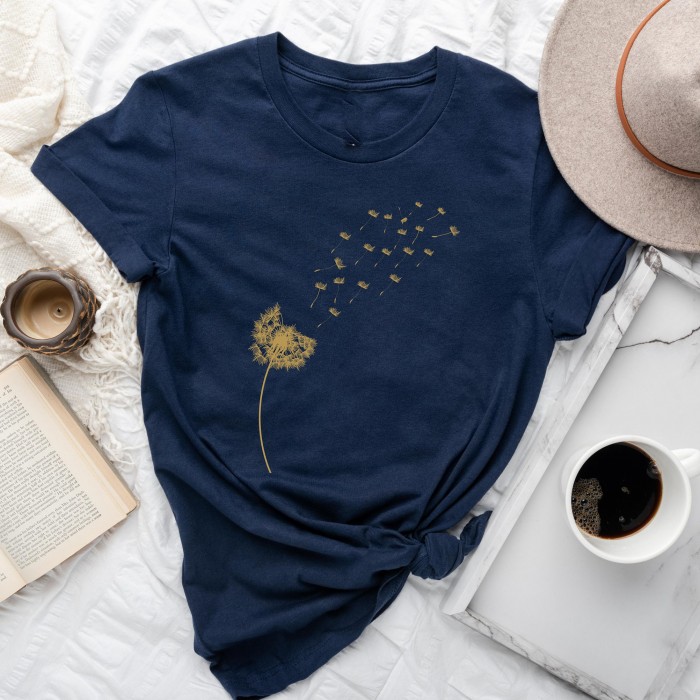 Dandelion Shirt,  Mother Day Tee, Inspirational Shirt, Flower Shirt, Windflower Tee, Meditation Gift, Yoga Shirt, Boho Windflower Shirt