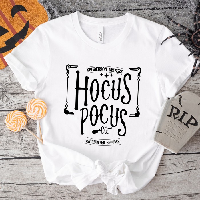Hocus Pocus Orange Ink Shirt, Halloween Shirt, Plus Size Halloween Shirt