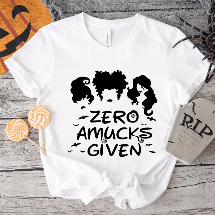Zero Amucks Given Shirt, Halloween Party Shirts, Hocus Pocus Shirt