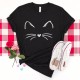 Cat Face Shirt for Women, Cat T Shirt for Her, Gift for Cat Lover for Birthday, Cat Mom Tshirt for Her, Gift for Cat Owner for Christmas