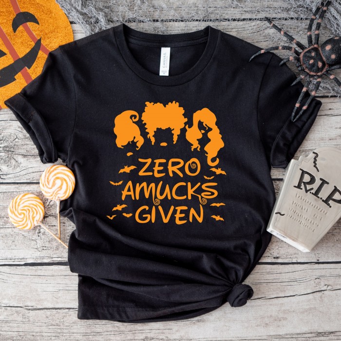Zero Amucks Given Shirt, Halloween Party Shirts, Hocus Pocus Shirt