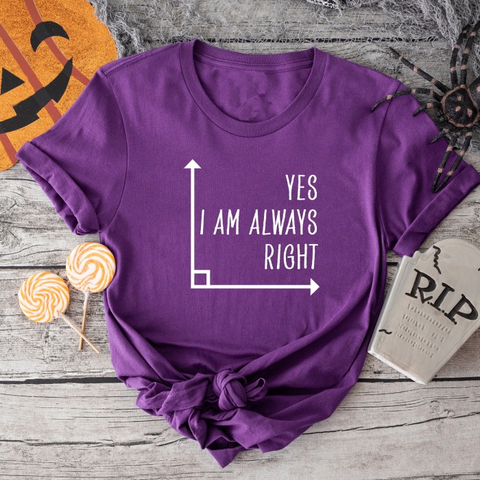 Math Shirt, Math Teacher Shirt, Yes I Am Always Right, Mathematics Shirt