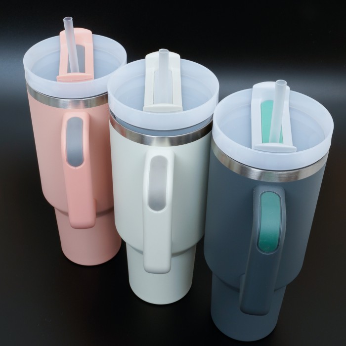 Custom Logo 40oz Tumbler With Handle, Tumbler Lid Straw