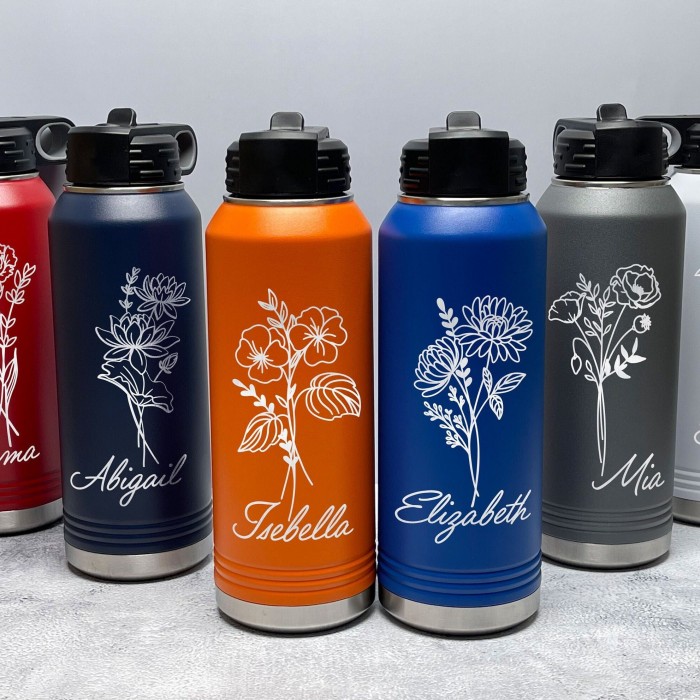 20oz 32oz 40oz Stainless Steel Insulated Name Water Bottle With Straw