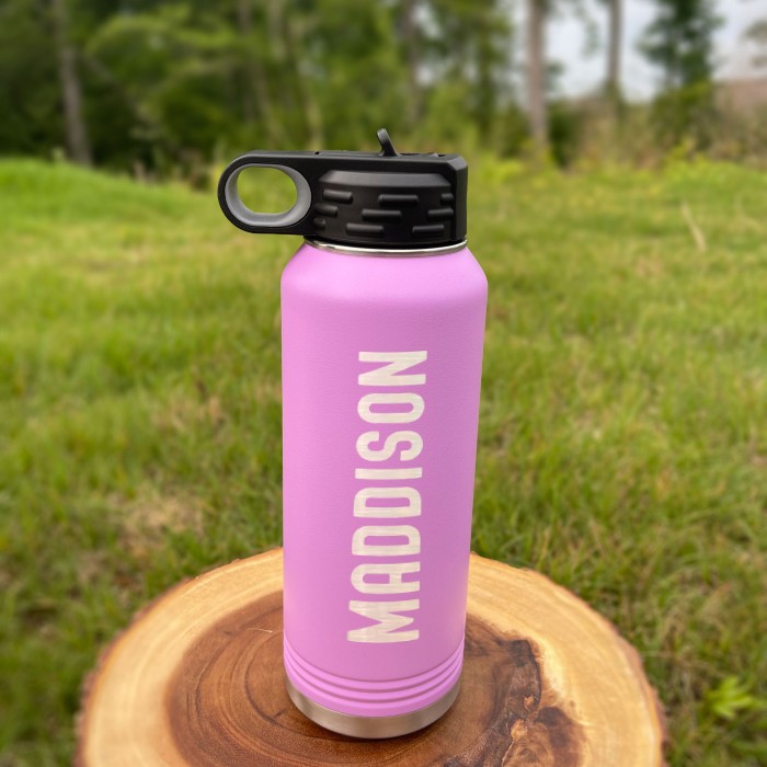Laser Engraved Water Bottle With Custom Image Logo Text