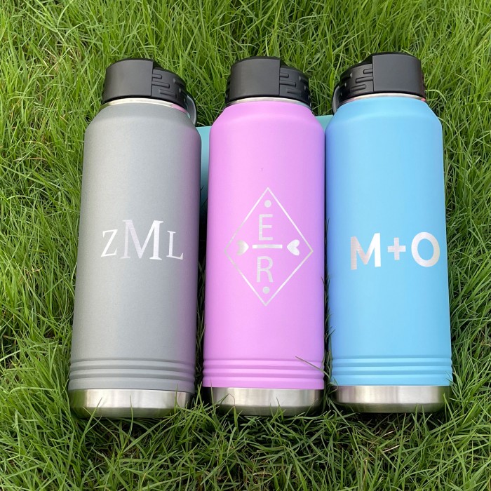 Personalized Laser Engraved Water Bottle With Custom Image Logo Text