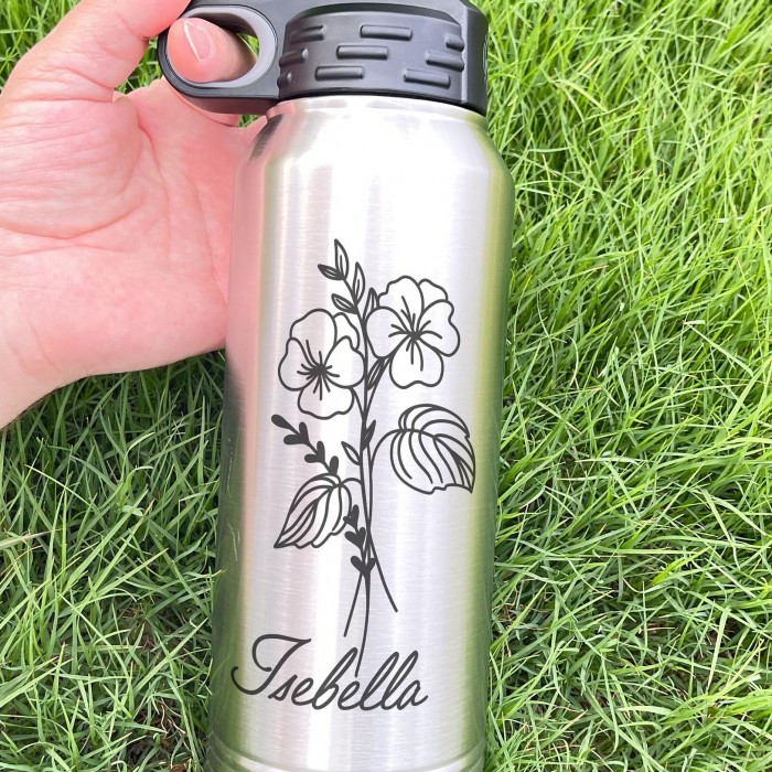 20oz 32oz 40oz Stainless Steel Insulated Name Water Bottle With Straw