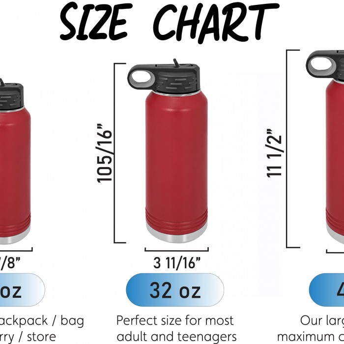 Laser Engraved Water Bottle With Custom Image Logo Text