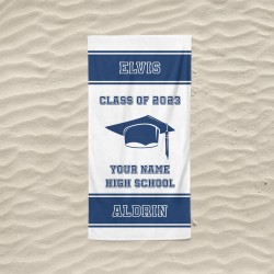 Custom Graduate School Beach Towel, Personalized Graduate School Gift, Bath Pool Towel, College Senior Gift, Graduation Gifts For Class
