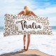 Personalized Leopard Beach Towel, Custom Name Pool Towel, Personalized Bath Towel, Leopard Beach Towel, Bride Beach Towel, Tiger Towel