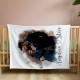 Personalized Photo Blanket with Drawing, Custom Portrait Blanket, Watercolor Drawing, Anniversary, Couple Gift, Fleece/Sherpa/Minky