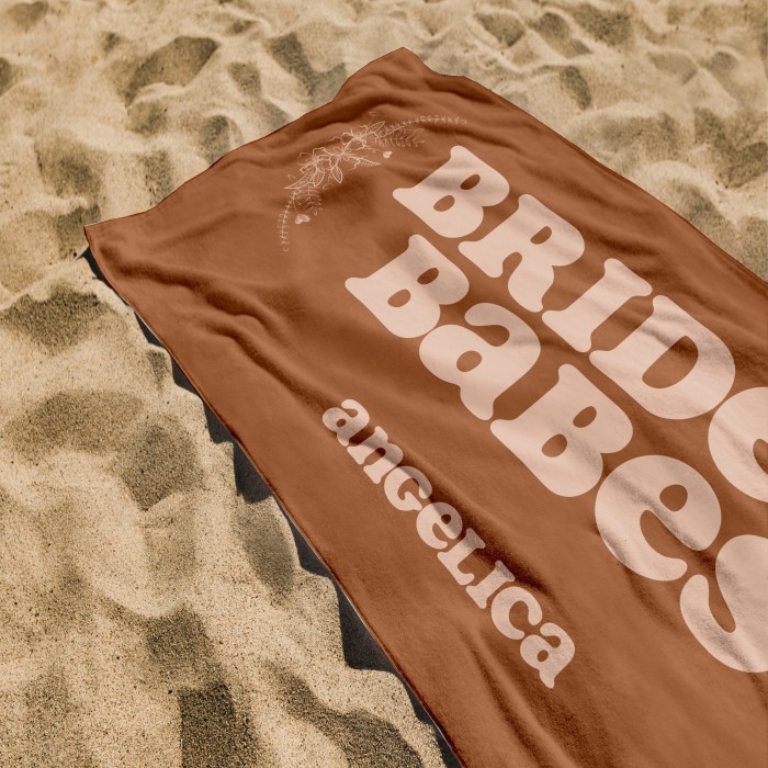 Custom Name Bride s Babes Beach Towel, Bath Pool Towel, Personalized Bachelorette Towel, Gift For Her