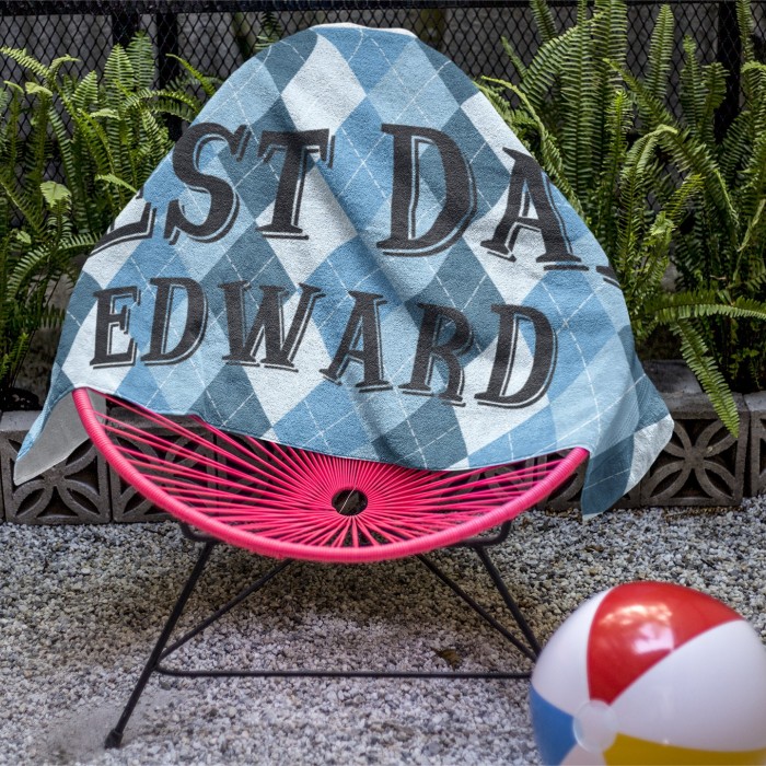 Custom Name BEST DAD Beach Towel, Personalized Father s Day Pool Towel, Bath Pool Towel, Anniversary Gift, Vacation Gift