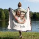 Custom Portrait Blanket, Personalized Photo Blanket with Drawing, Watercolor Drawing, Anniversary, Couple Gift, Wowen Blanket