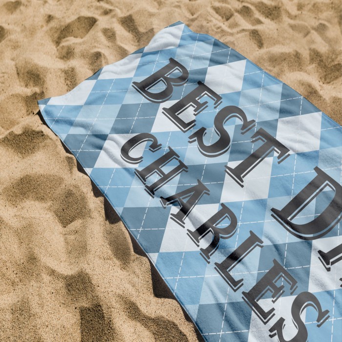 Custom Name BEST DAD Beach Towel, Personalized Father s Day Pool Towel, Bath Pool Towel, Anniversary Gift, Vacation Gift